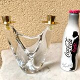 Pair of candlestick crystal Schneider France vintage 60s tbe