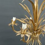 Gilded candlestick with ears of wheat, Hollywood Regency, circa 1960