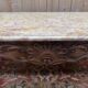 Louis XV style coffee table in walnut with a marble top.