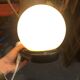 Vintage wall lamp black plastic base and opaline globe