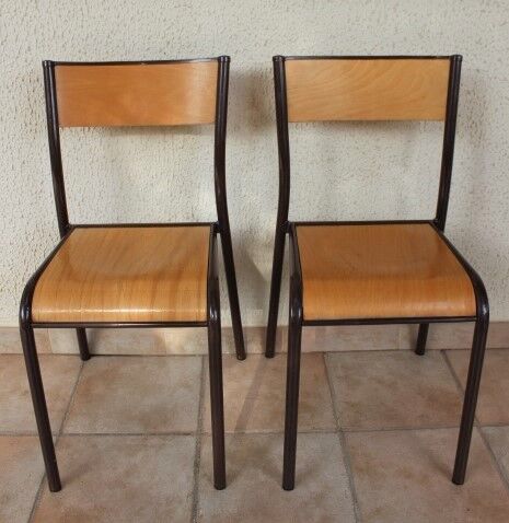 Pair of vintage Mullca school chairs