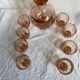 Vintage pink glass liqueur service