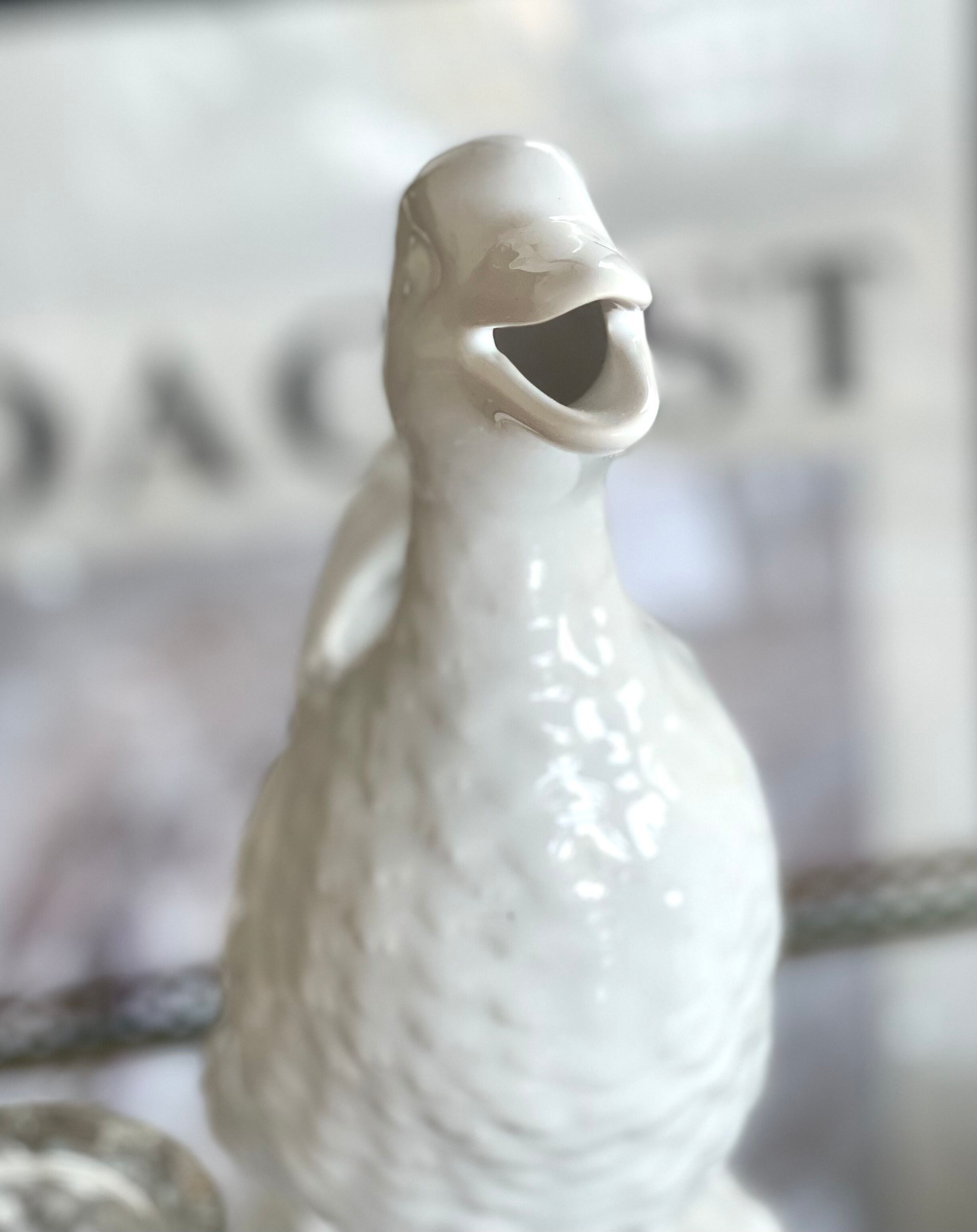 Pichet canard en barbotine