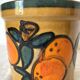 Large ceramic pot, Orange décor, 70s