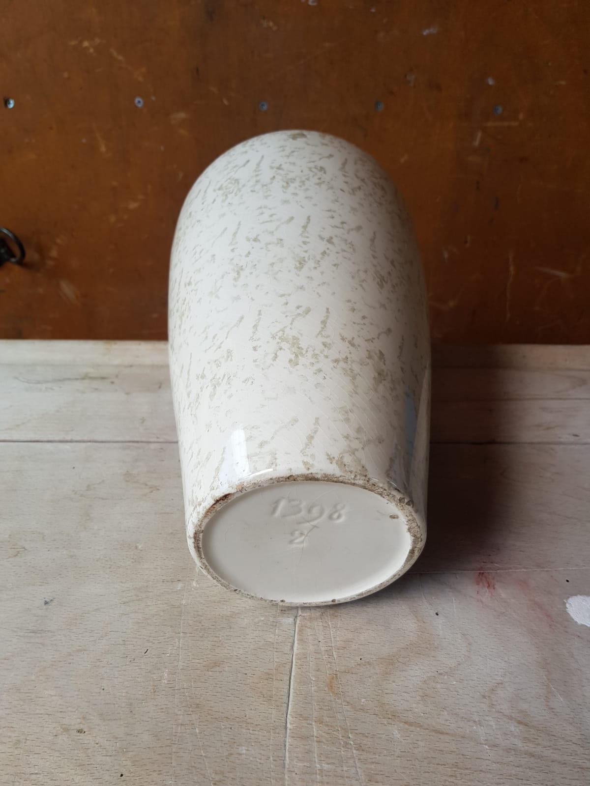 Ancien vase céramique décor de fleurs années 70 vintage