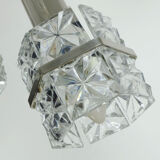 1960s mid century PENDANT LIGHT 5-light cascading lamp faceted glass and chrome
