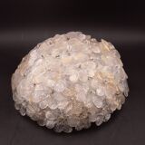 Murano Ceiling Light Gold and Traspare Flower by Seguso for Venini, Italy, 1960s