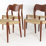 Lot de 4 chaises Niels O Möller modèle 71