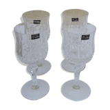 4 wine glasses stamped Crystal de Sèvres model Savannah H 16 cm