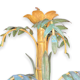 Bamboo chandelier with five lights in painted sheet metal