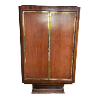 Art Deco period wardrobe in restored mahogany