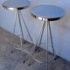 Pair 2 high bar stools all chrome