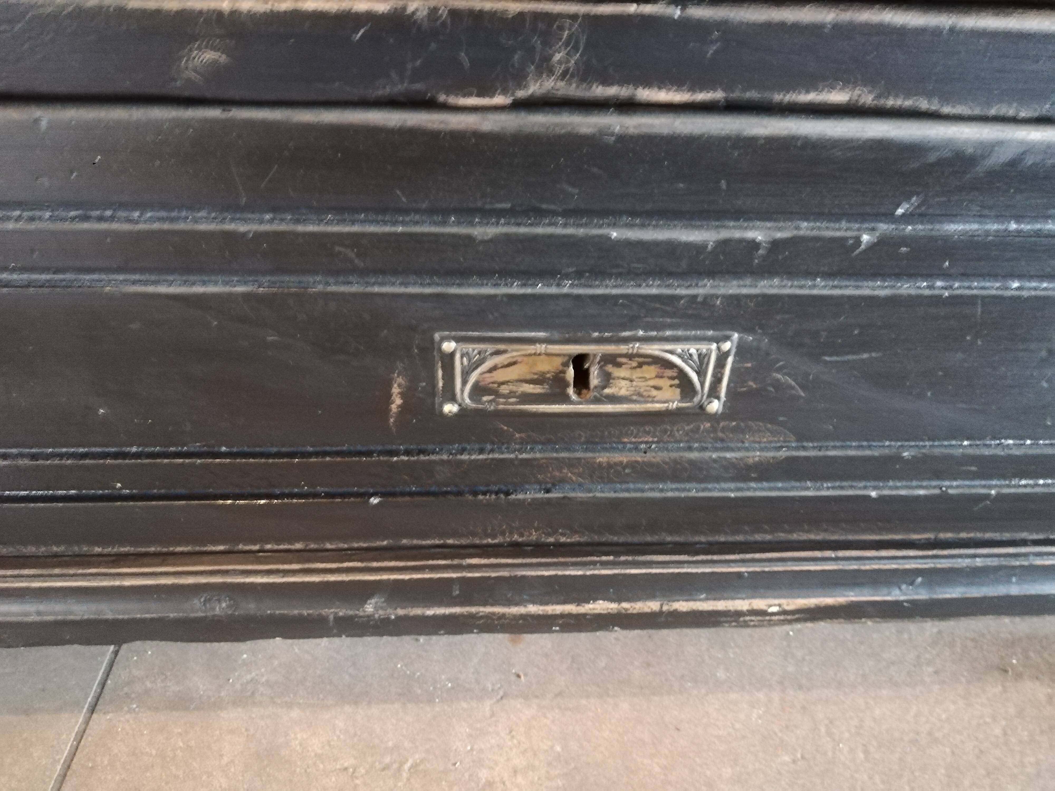 Parisian glazed wardrobe, Vintage painted showcase library