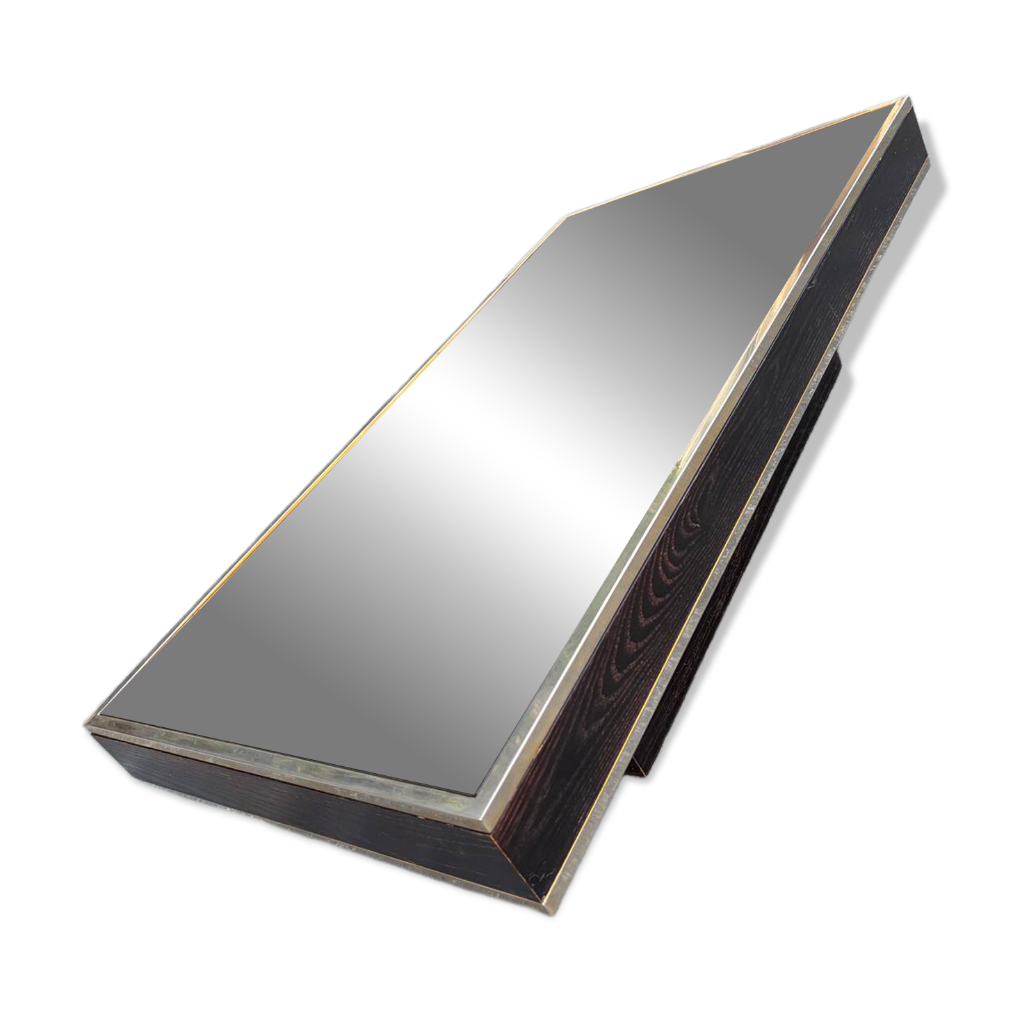 Willy Rizzo coffee table brass/glass 70s Italy