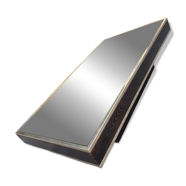 Table basse Willy Rizzo laiton/verre 70’s Italie