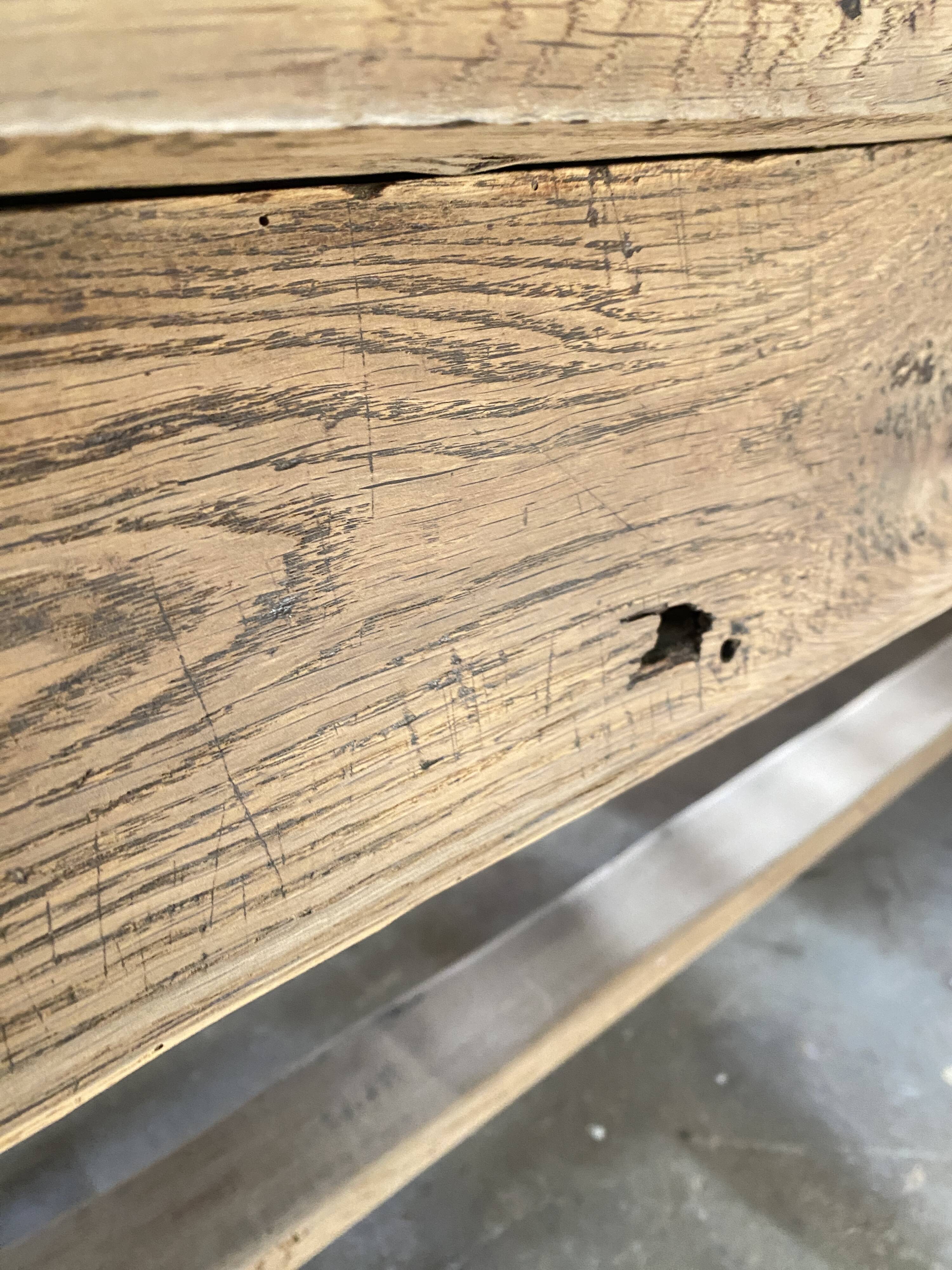 oak farmhouse table - 2 drawers