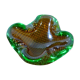 Cendrier Murano vert et Jaune
