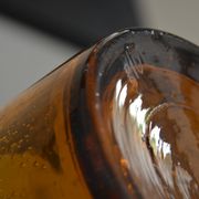 Large vase signed Biot in amber colour.