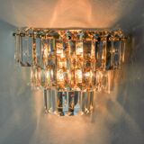 Kinkeldey wall light, cut crystals, 3 levels, Germany, 1970