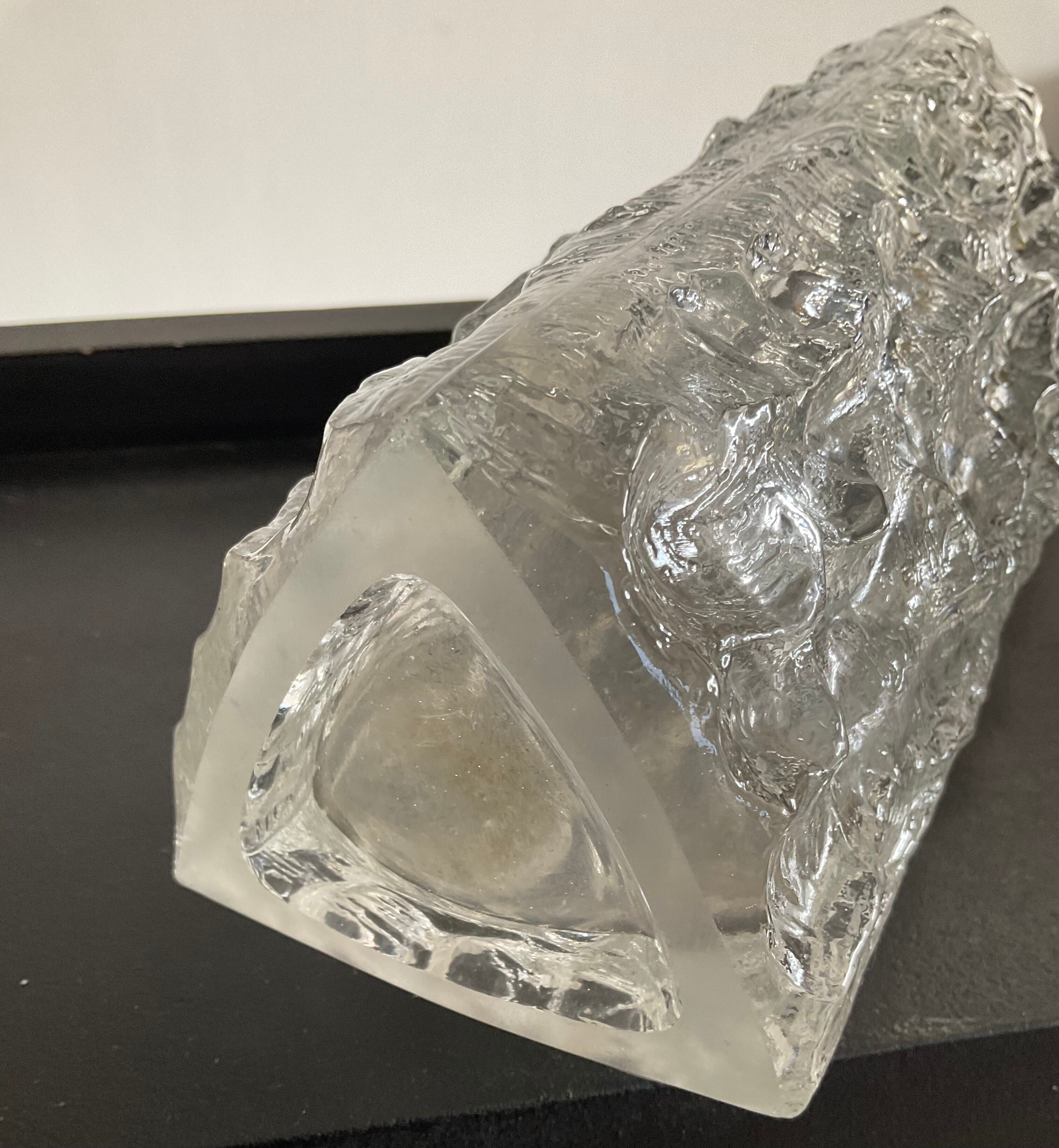 Vintage cast crystal vase 70s