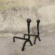 Brutalist pair of andirons