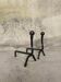 Brutalist pair of andirons