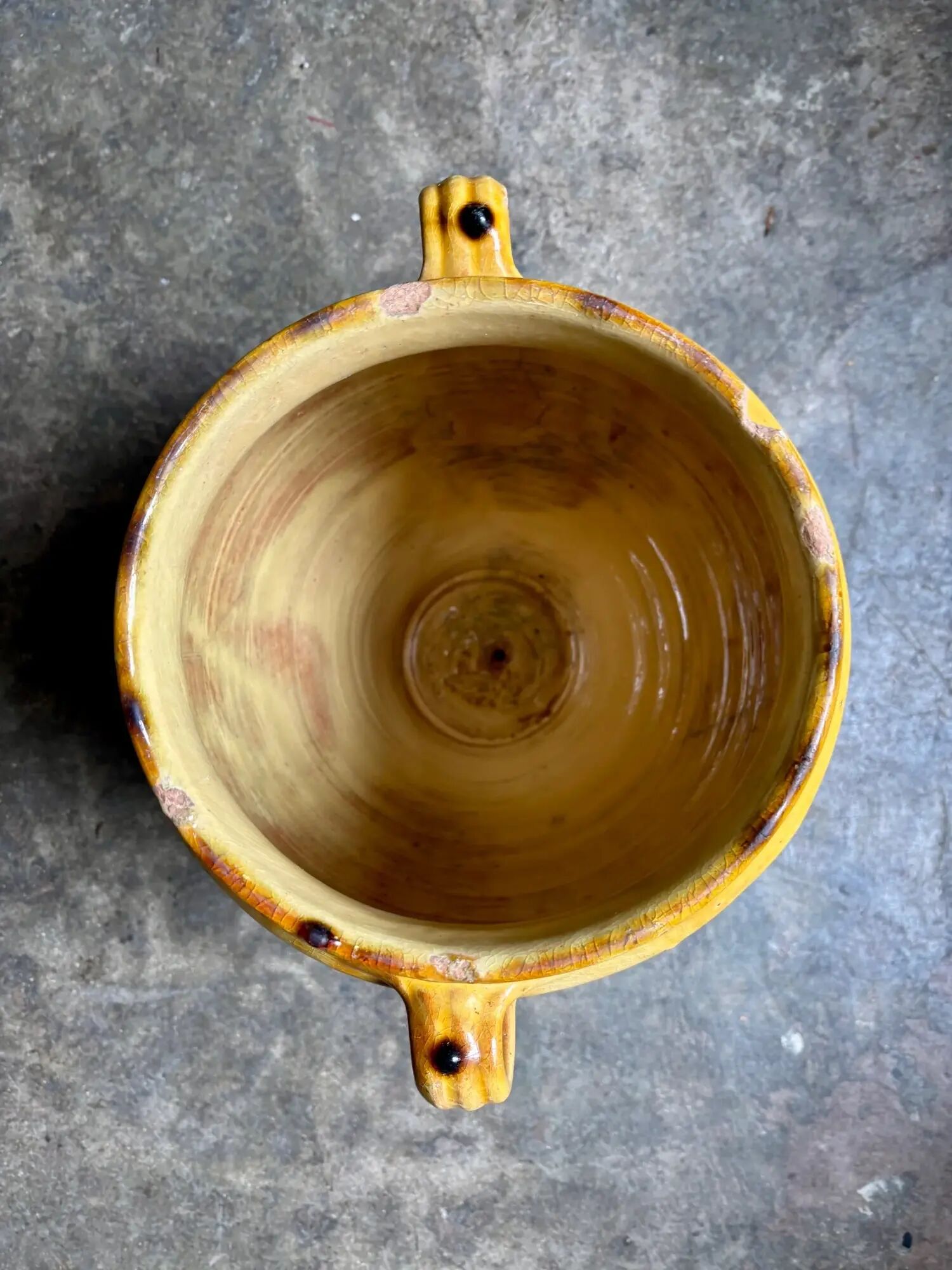 Grease pot, ochre glazed ceramic jar no. 1 - 18th century