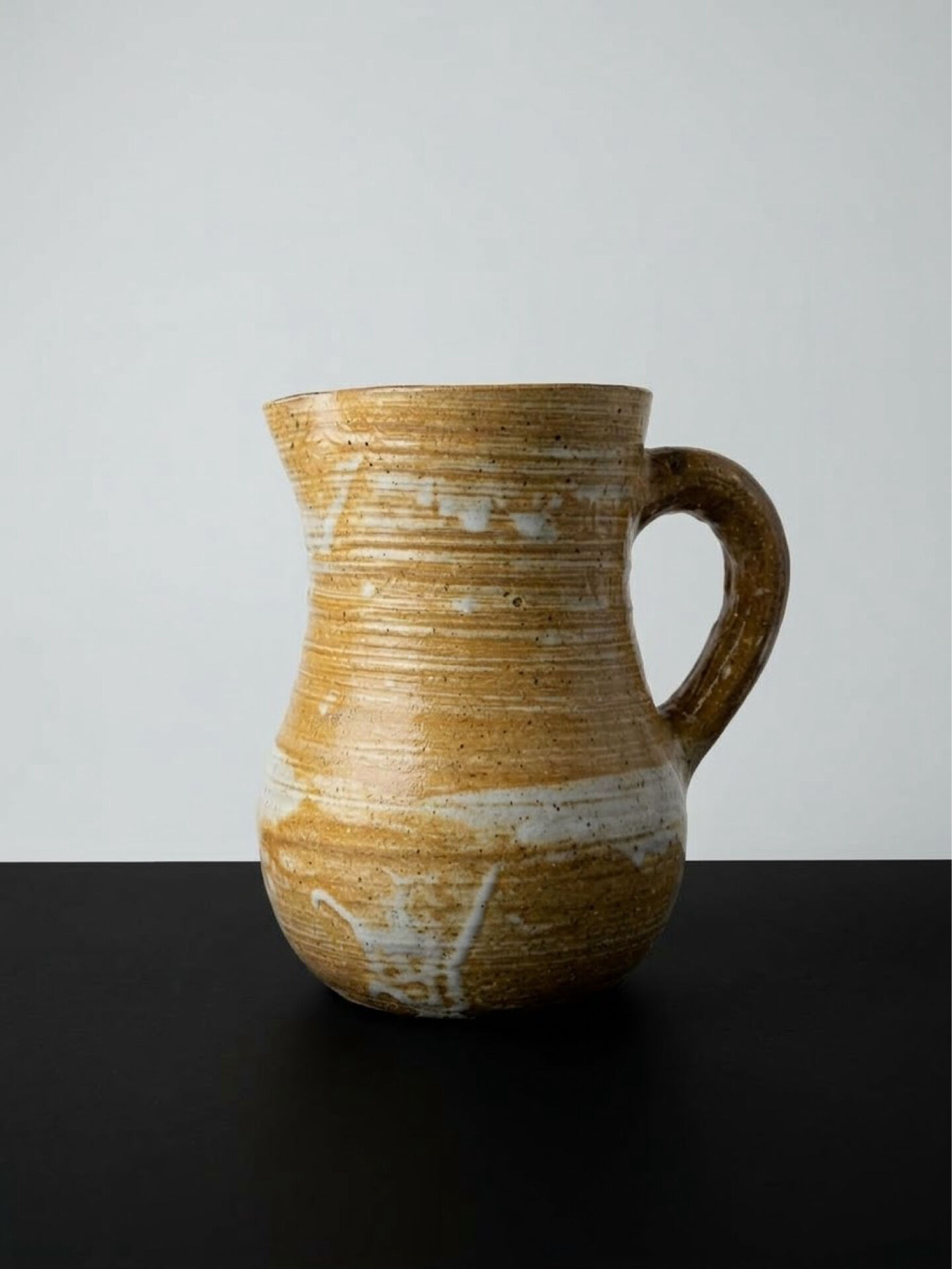 Glazed pyrite stoneware pitcher – Pierre Lion (Puisaye), c. 1970
