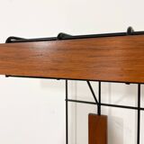 Metal and wood wall coat rack, 1950s-60s.