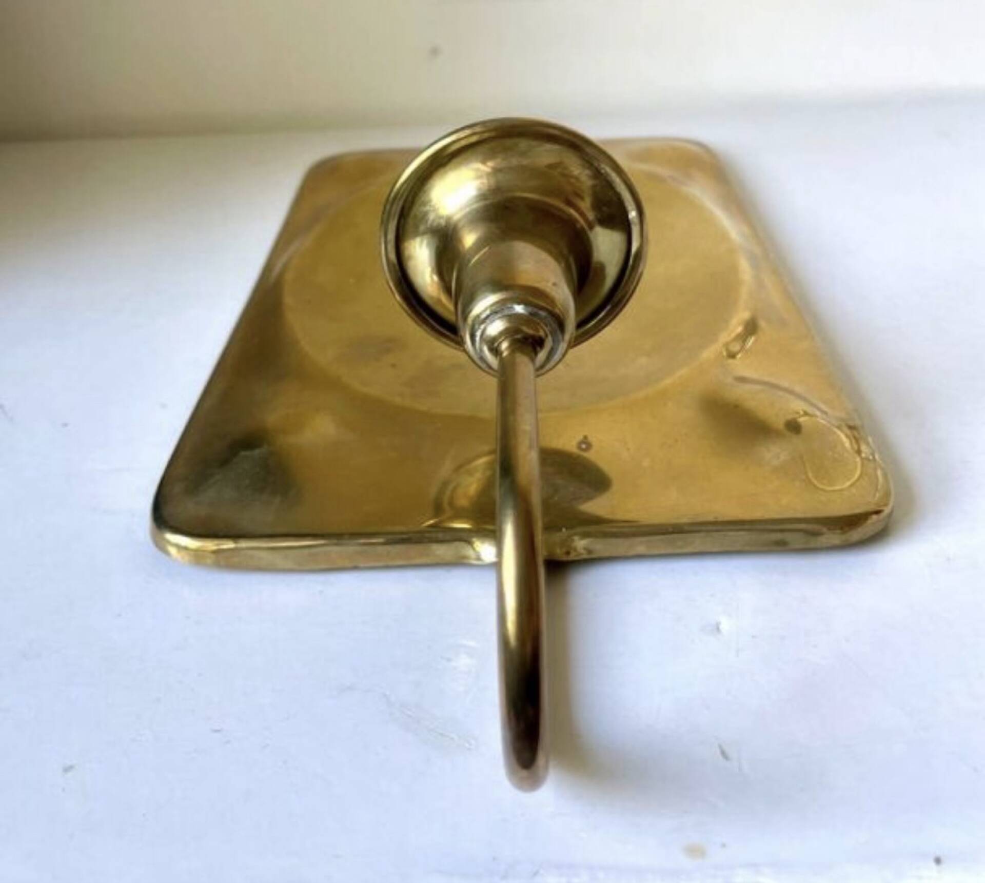 Vintage Scandinavian Brass Wall Candle holder Sconce height 28 cm