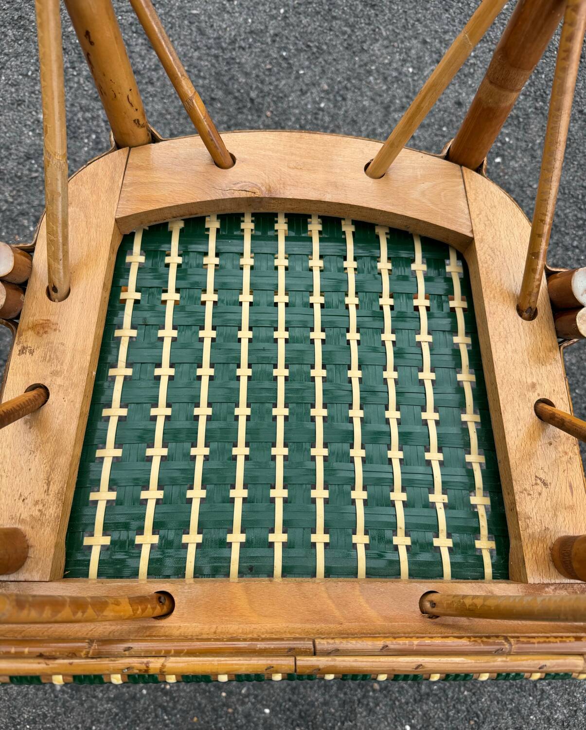 Set of 3 woven rattan bistro chairs Drucker SA