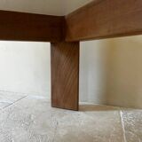 Wood and smoked glass coffee table