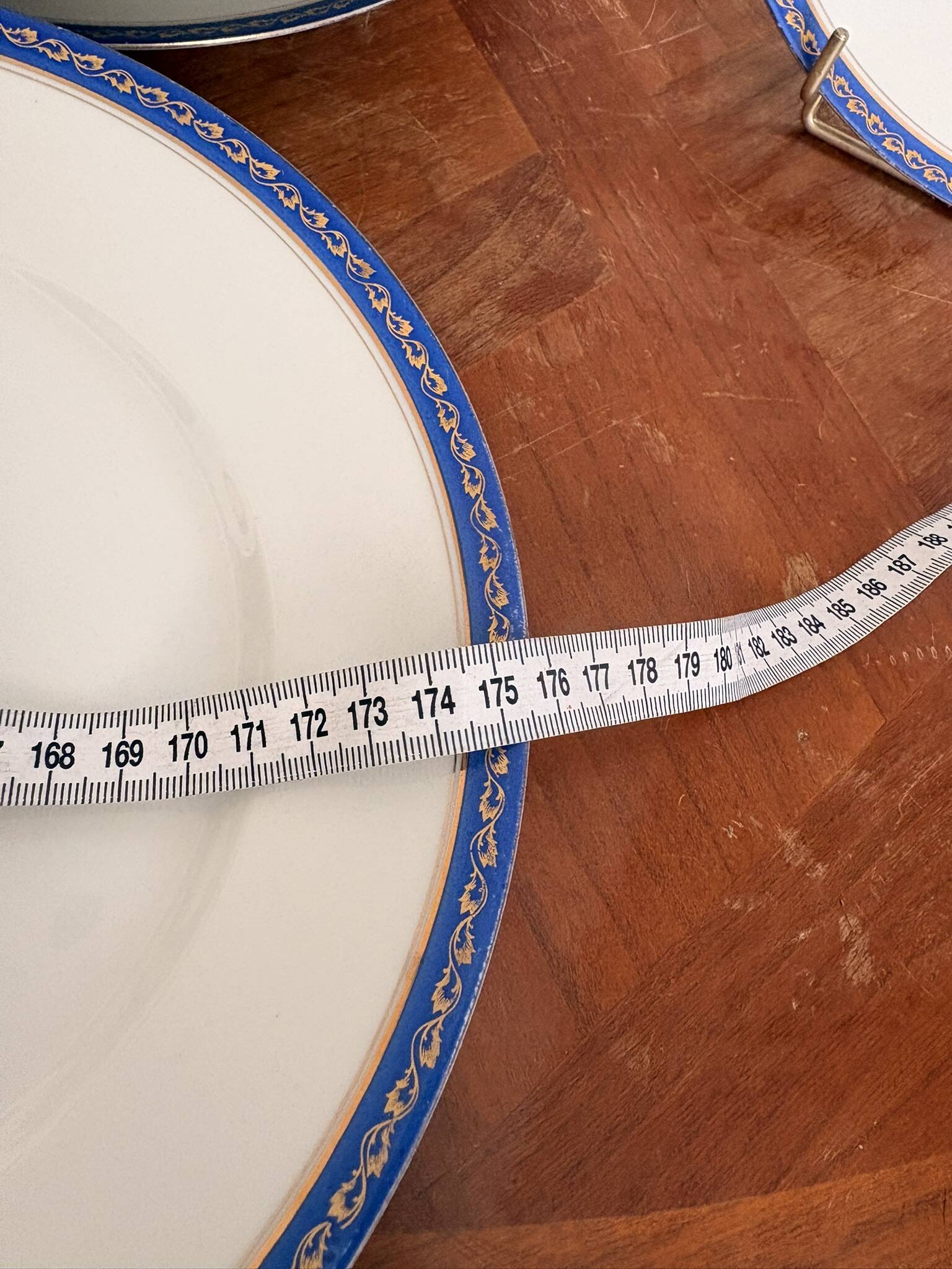 Lot 6 Flat plates Porcelain Limoges Blue Gold Betoule & Legrand 2/2