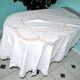 Vintage round tablecloth in embroidered and openwork cotton 160x160cm *M3*