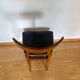 Biedermeier Shovel Chair in Walnut Veneer & Black Leather, Austria, 1820s
