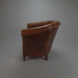 Vintage leather club chair, 1970s