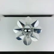 Space Age chrome flower wall light from the 1960s.