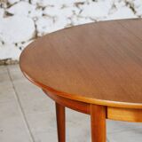 Table ronde extensible en teck vintage scandinave