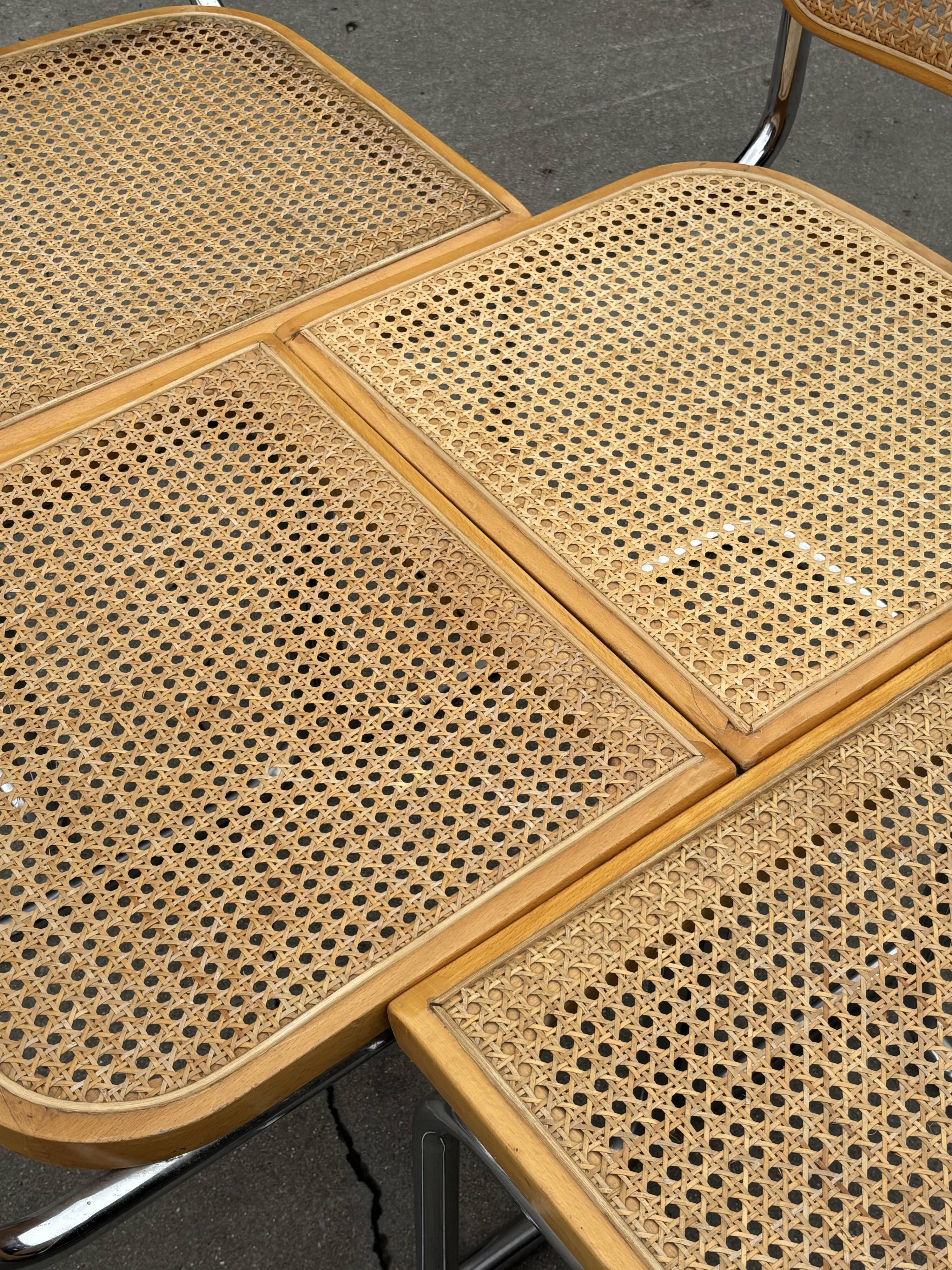 Set of 4 chairs Cesca B32 designed by Marcel Breuer design made in Italy
