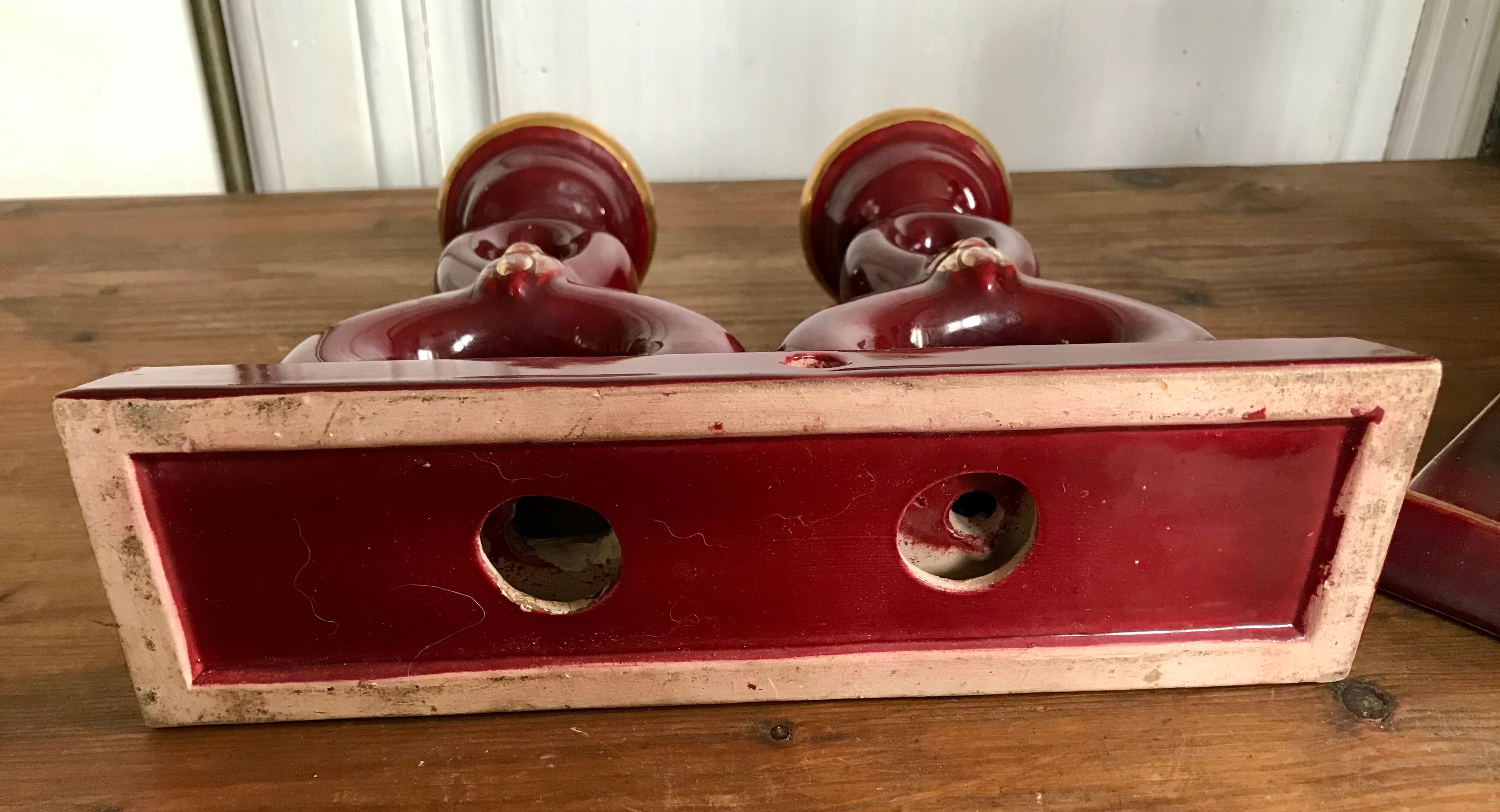 Pair of CAB ceramic candlesticks