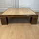 XXL copper brass and travertine square coffee table, Belgo Chrom