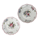 Set of 2 hand-painted ceramic dishes with flower pattern