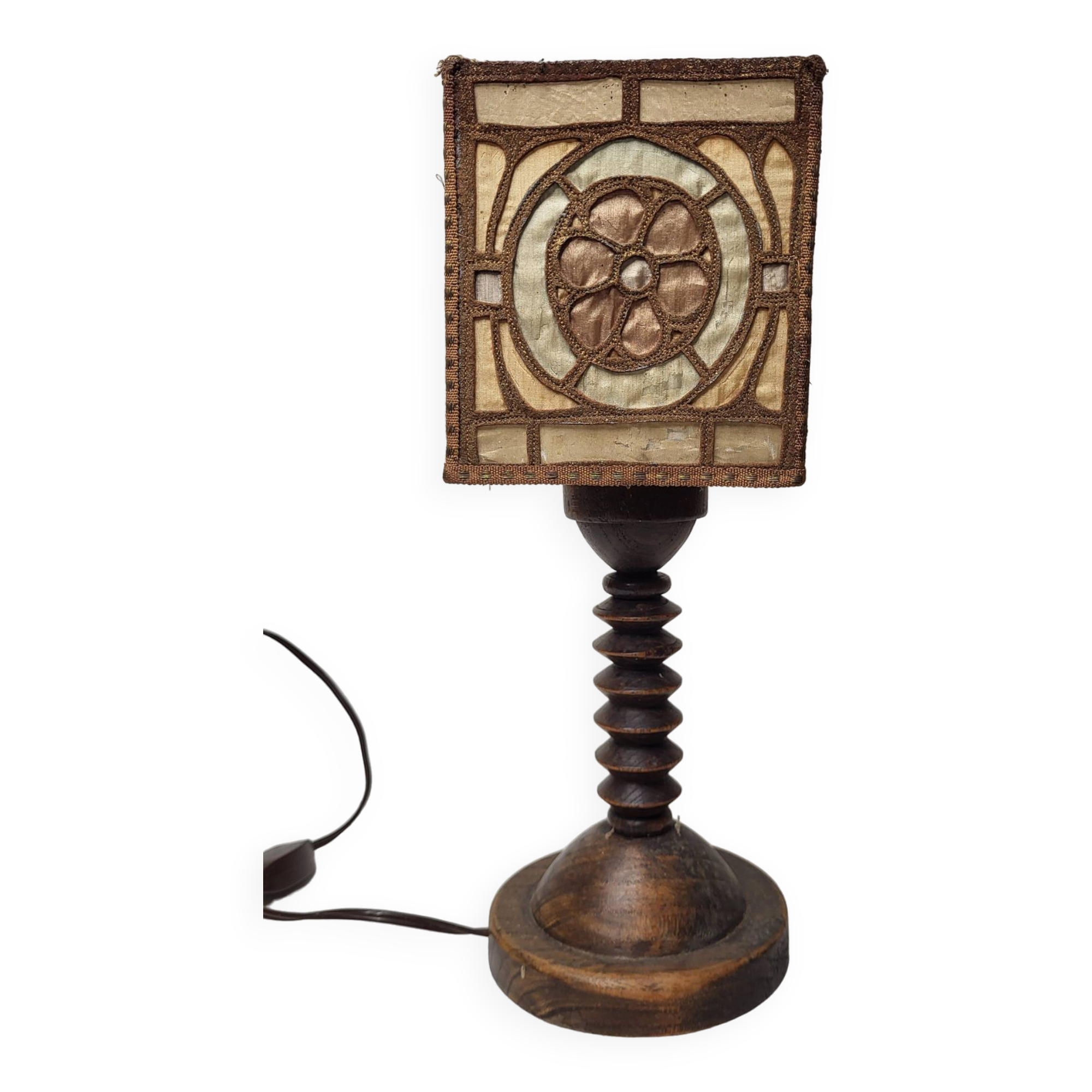 Art Nouveau wooden lamp