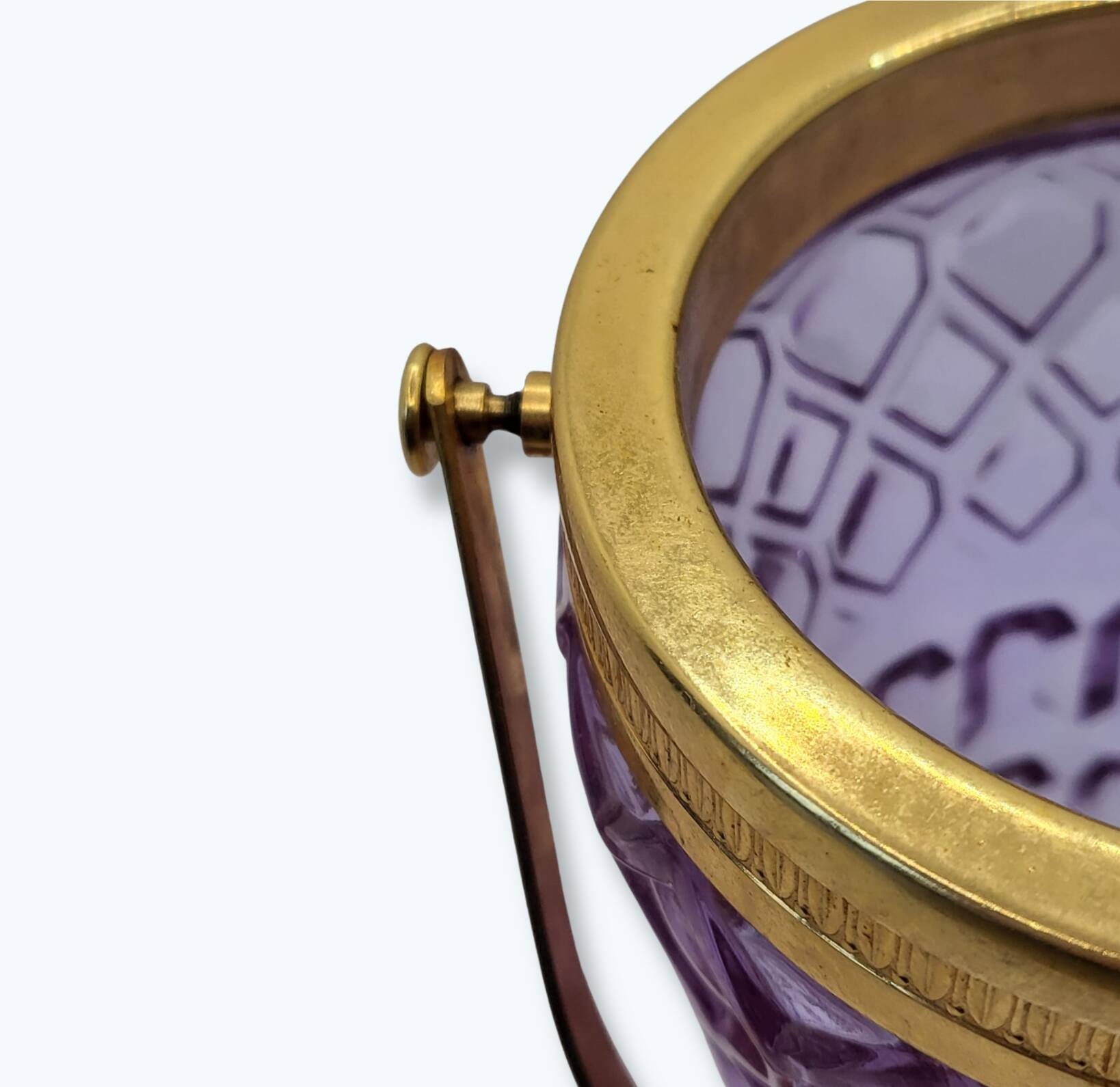 Vintage Purple Ice Cube Tray - Glass & Gold Frame