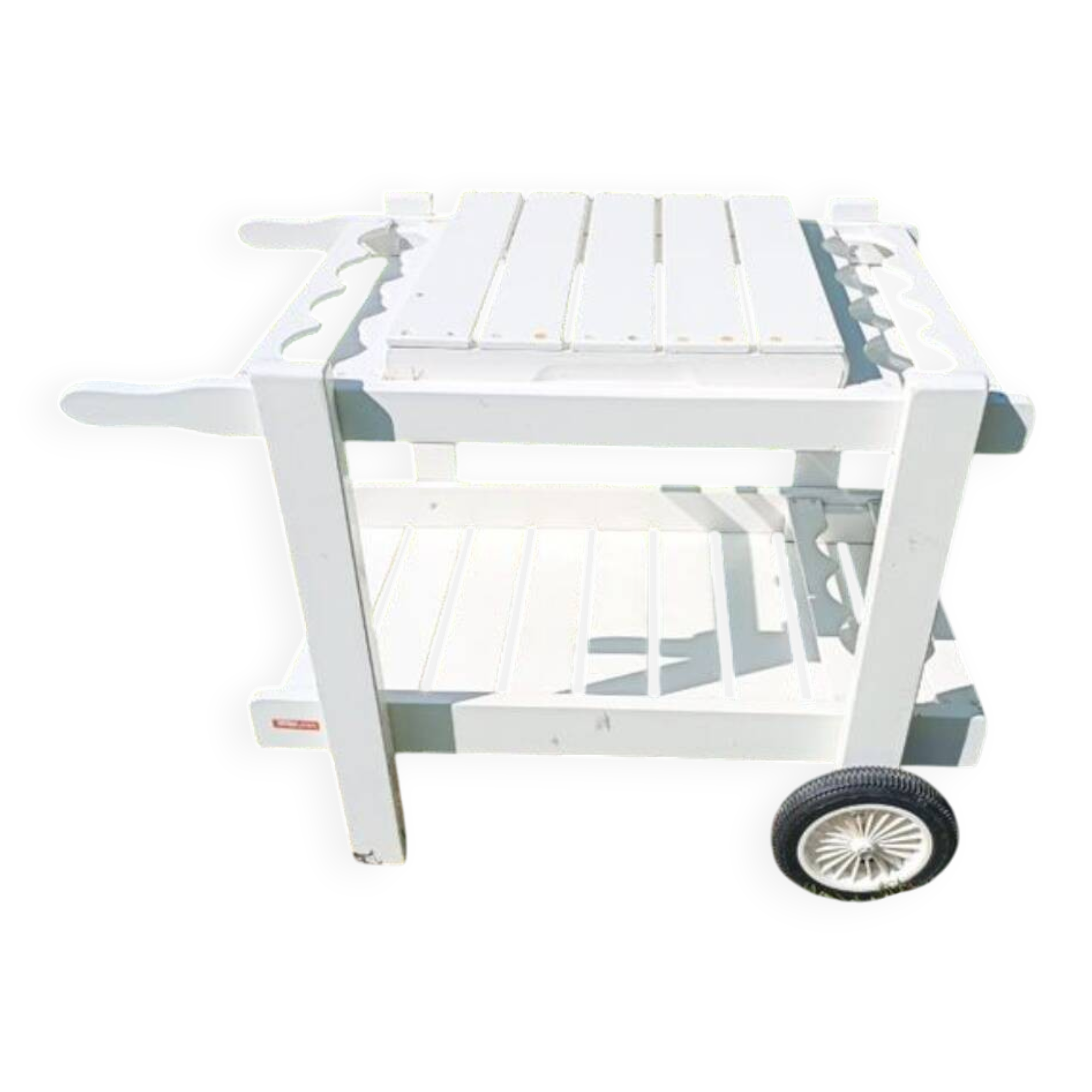 Vintage white wooden garden table
