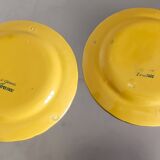 2 old St Clément yellow flower plates