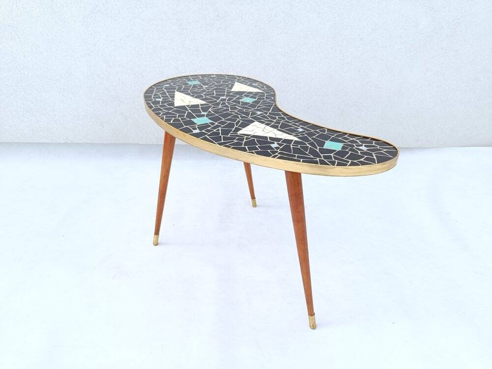 Kidney-shaped coffee table with mosaic top, 1950s