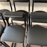 Series of 6 tubular and leatherette stools, 70s- 80s