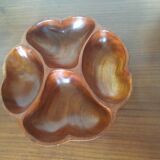 Plat en bois en forme de fleur