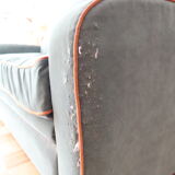 Velvet club sofa - 4 seats - damaged
